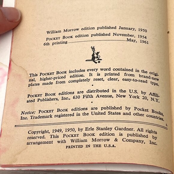 Perry Mason Case of the Negligent Nymph 1961 Pocket Book Edition Out of Print - Picture 4 of 16